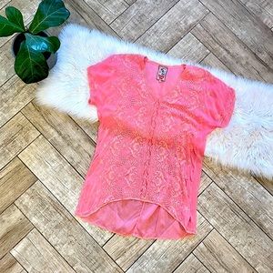 Johnny Was Coral Tunic- Large